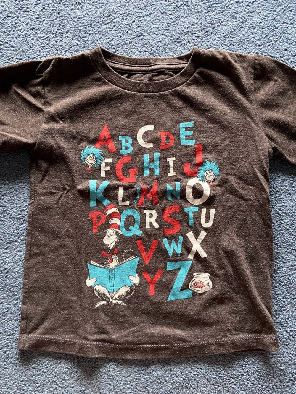 Dr. Seuss Gray Toddler Girl Alphabet ABC's Short Sleeve T-Shirt Size 5T
